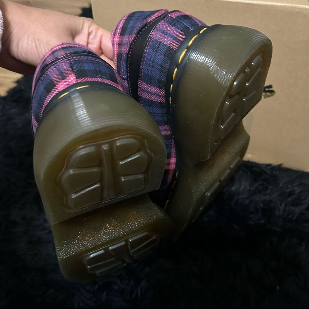 DR MARTENS Buzz tartan platform lace up shoes oxfords women’s 8 new in box - Picture 6 of 9